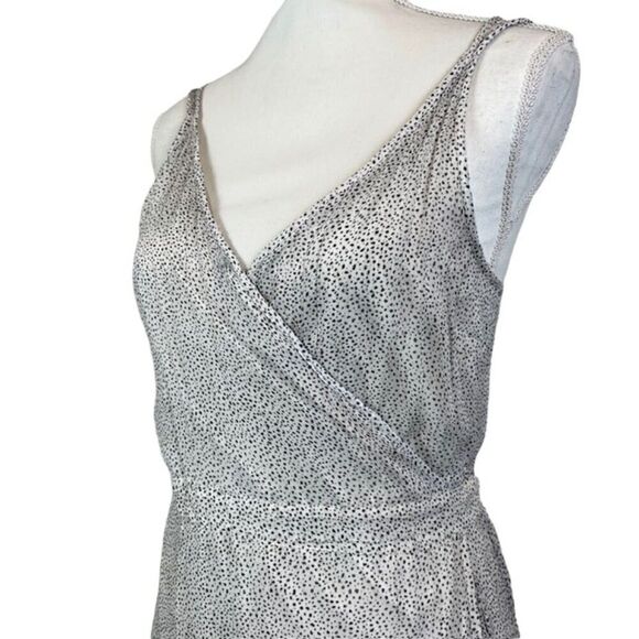 Allsaints Dayla Speckle Dress Oyster Wraparound Ruffle Trim Women's Size 4 - Picture 3 of 11